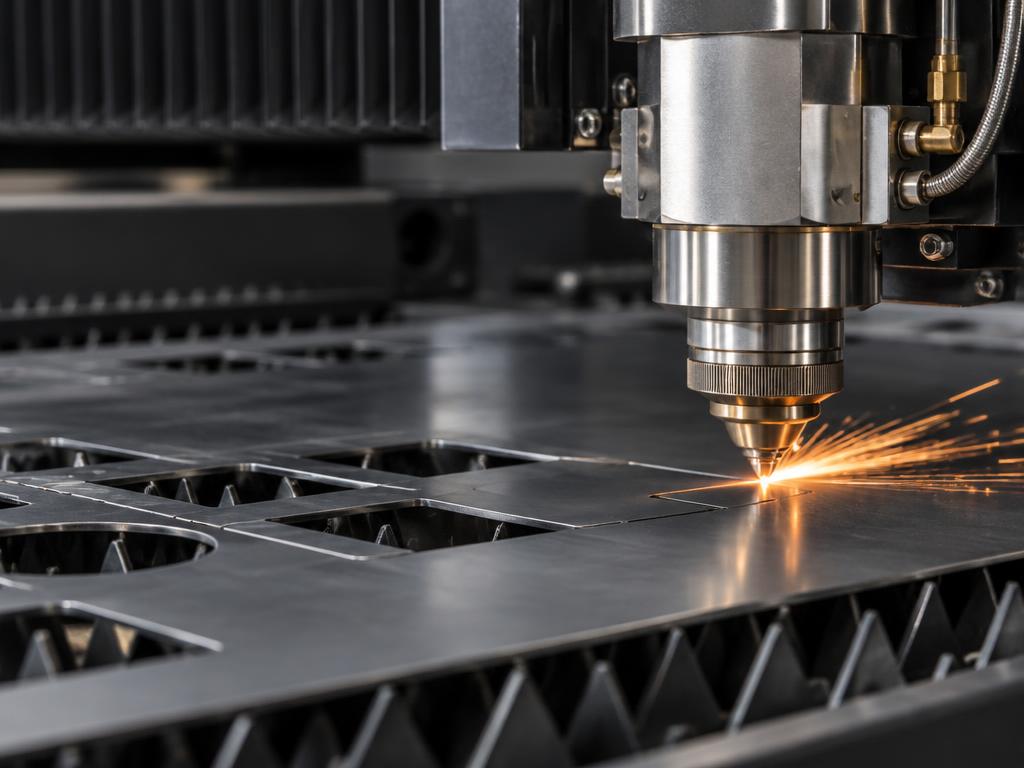 Illustrative close-up of precision laser equipment